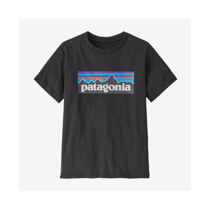 パタゴニア キッズ・P-6ロゴ・Tシャツ（Ink Black）