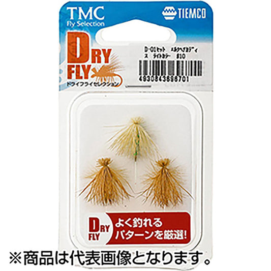 ティムコ(TIEMCO) D-01セット エルクヘアカディス #10 ライトカラー Dry Fly Set