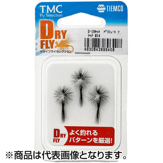 ティムコ(TIEMCO) 完成品フライセット ドライフライセレクション D-18セット パラシュート ブラック #12