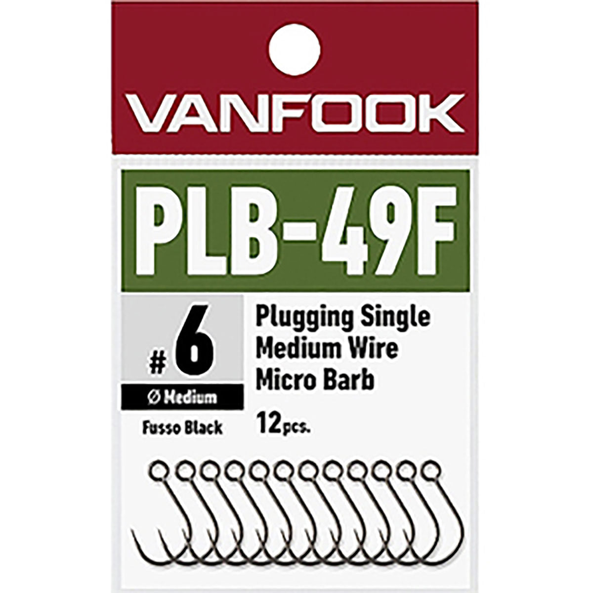 ヴァンフック(VANFOOK) プラッギングシングル ミディアムワイヤー マイクロバーブ #6 PLB-49F