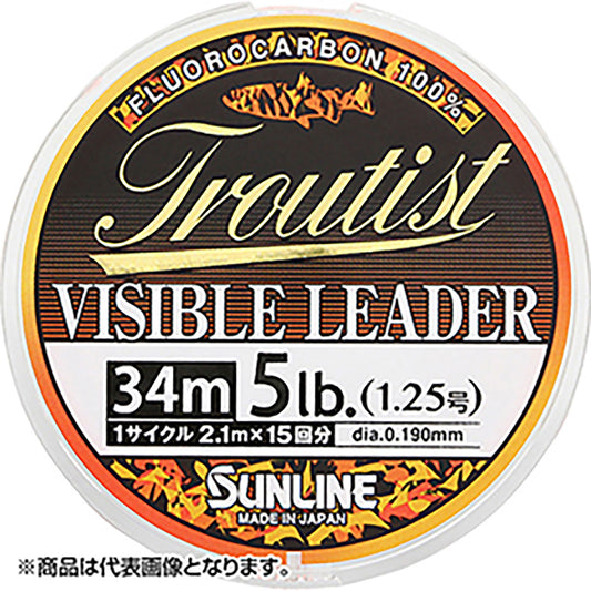 サンライン(SUNLINE) トラウティスト ビジブルリーダー 34m単品 1.75号 ナチュラルクリア+オレンジマーキング [フロロカーボン]【OFF】