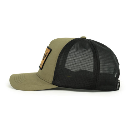 Outdoor Co. Curved Trucker Hat Burnt Olive & Black -HOOKE