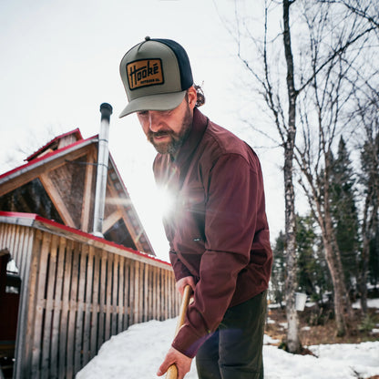 Outdoor Co. Curved Trucker Hat Burnt Olive & Black -HOOKE