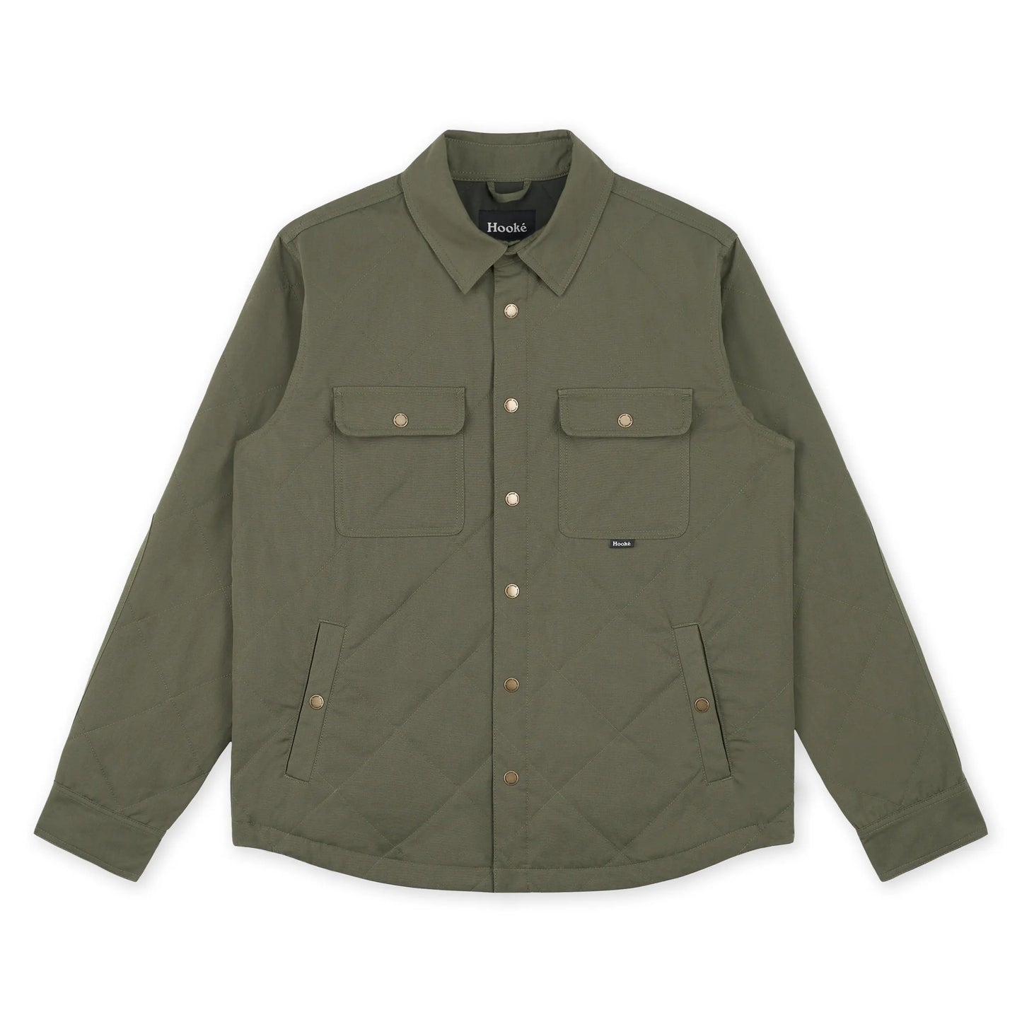 26S Ms Quilted Jack Shirt M-QIS Burnt Olive -HOOKE
