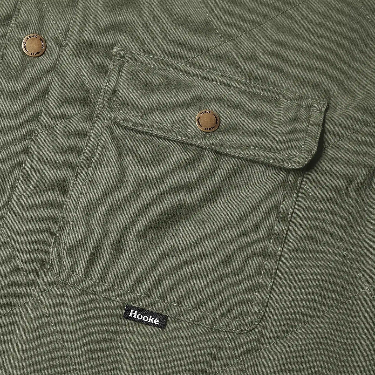 26S Ms Quilted Jack Shirt M-QIS Burnt Olive -HOOKE