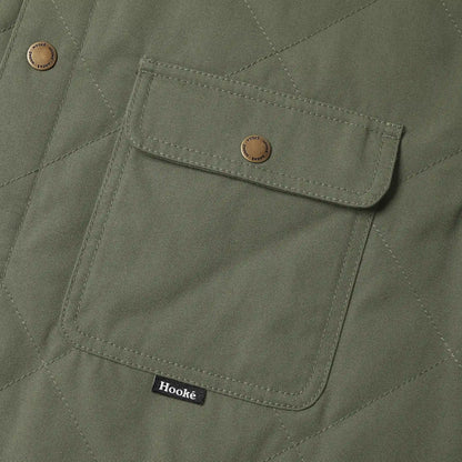 26S Ms Quilted Jack Shirt M-QIS Burnt Olive -HOOKE