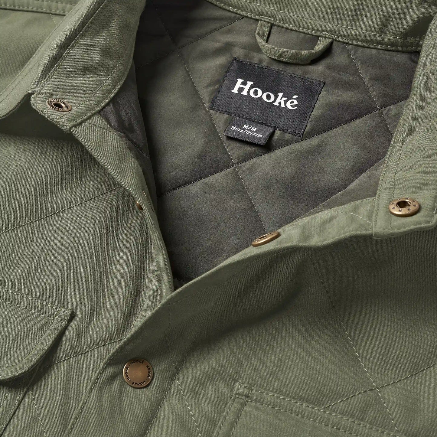 26S Ms Quilted Jack Shirt M-QIS Burnt Olive -HOOKE