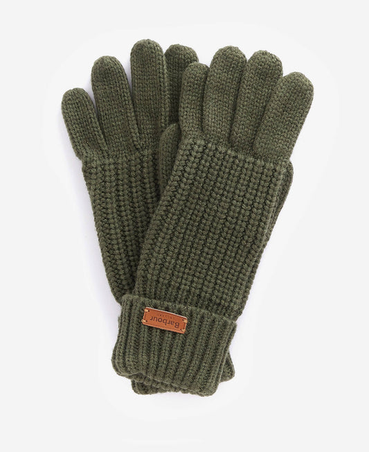 barbour saltburn knitted gloves olive