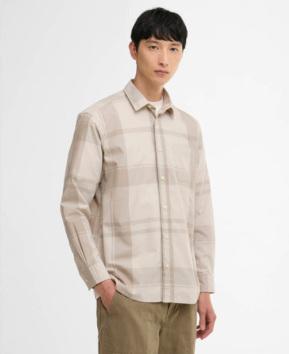 barbour tunstall os tonal tartan shirt mist 36