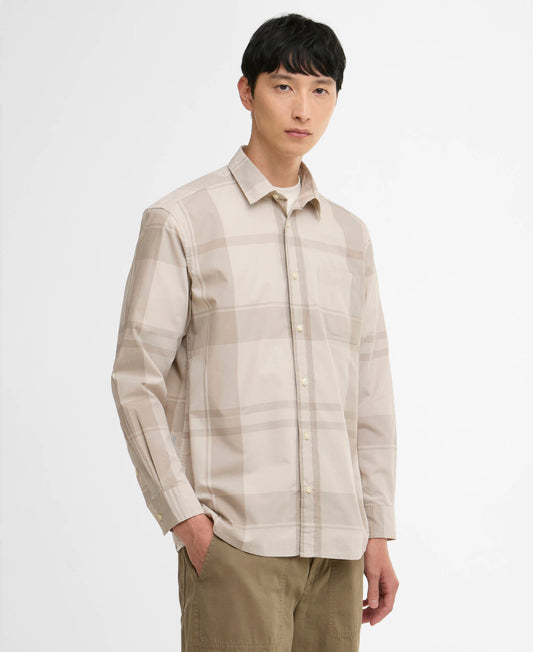barbour tunstall os tonal tartan shirt mist 36