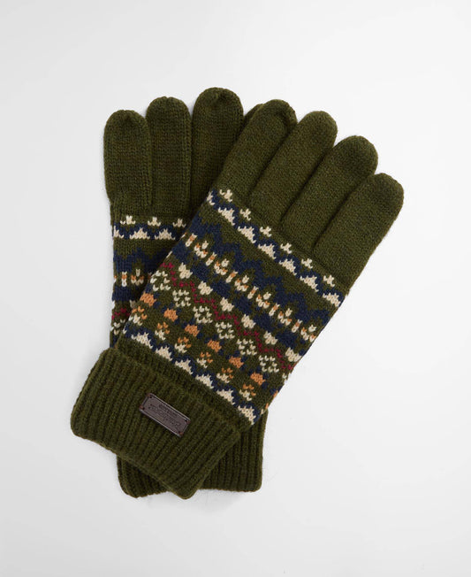 Barbour Marlow Fair Isle Gloves Olive MGL0148