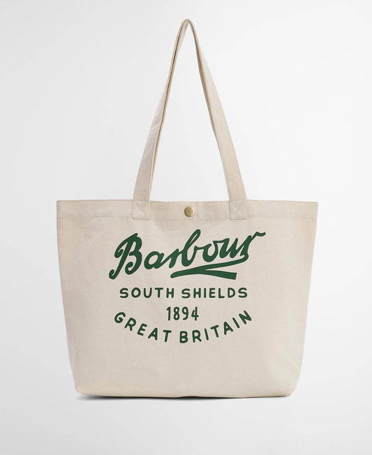 Barbour Script Tote Bag Natural